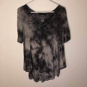 Tye dye cross front shirt